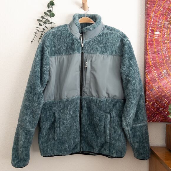 Urban Outfitters Teal Zip Up Plush Jacket Large - Picture 1 of 6